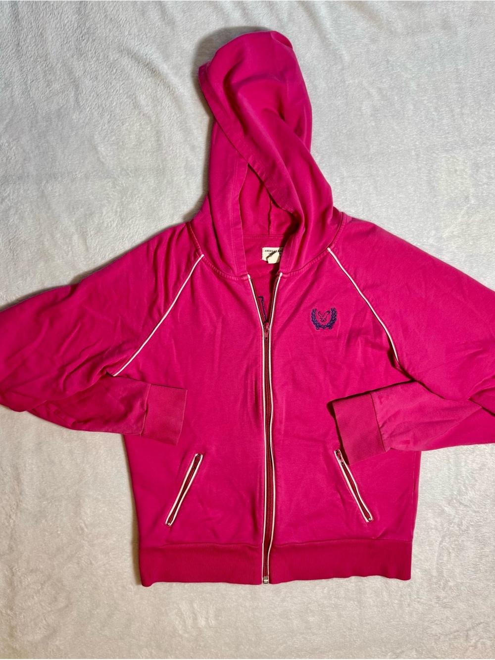 American Eagle Outfitters Girls' Hot Pink Zip Front Hoodie Jacket